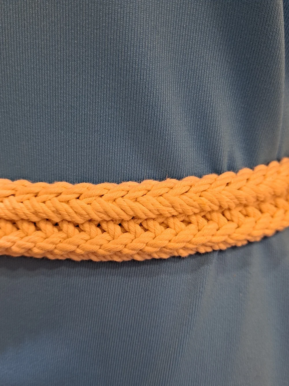 J. Crew Cream Cotton Braided Rope Belt with Tan Leather Buckle
